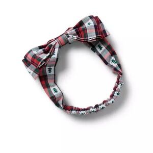 Janie and Jack Plaid Red and Green Baby Bow Headband